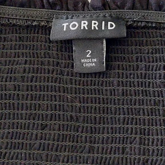 Torrid Off Shoulder Black Embroidered Skater Dress Plus Size 2 - Picture 6 of 9